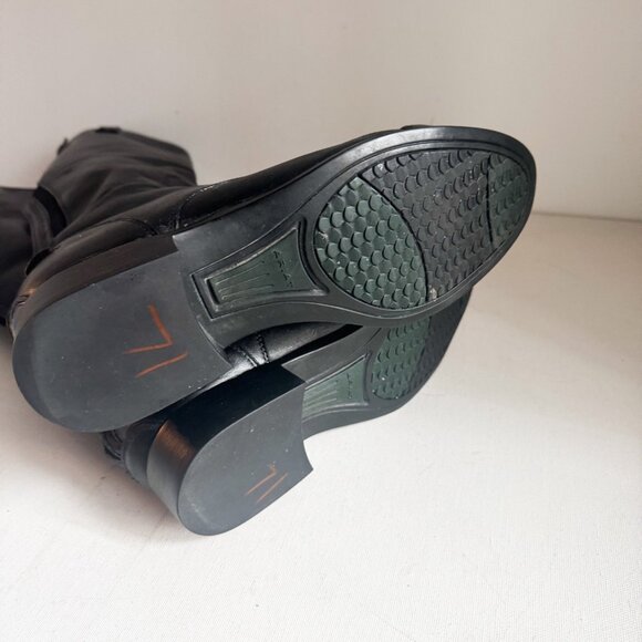 Ariat Black Back Zipper Black Leather Riding Boots 8B - Picture 7 of 9